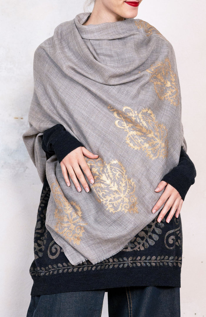 BLOCK PRINT PASHMINA