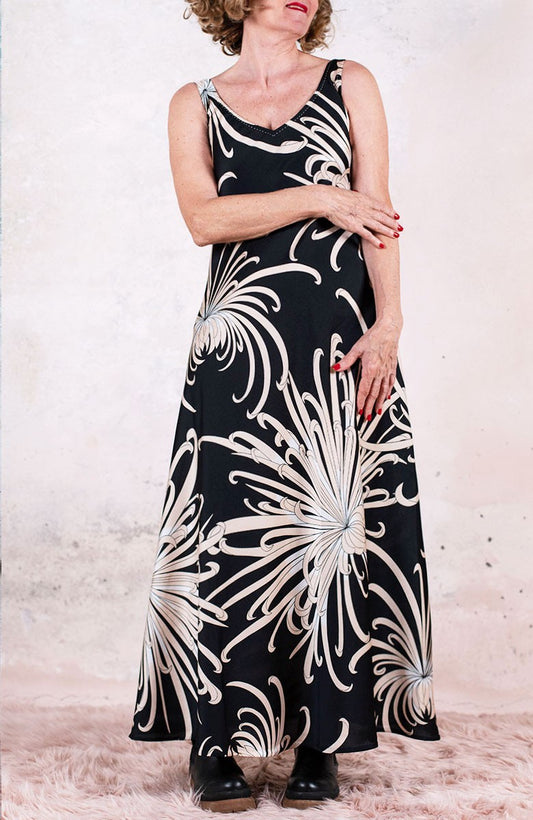 KYOTO FLOWER LONG PERFECTO DRESS
