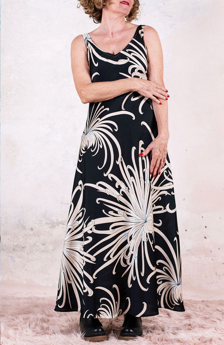 KYOTO FLOWER LONG PERFECTO DRESS