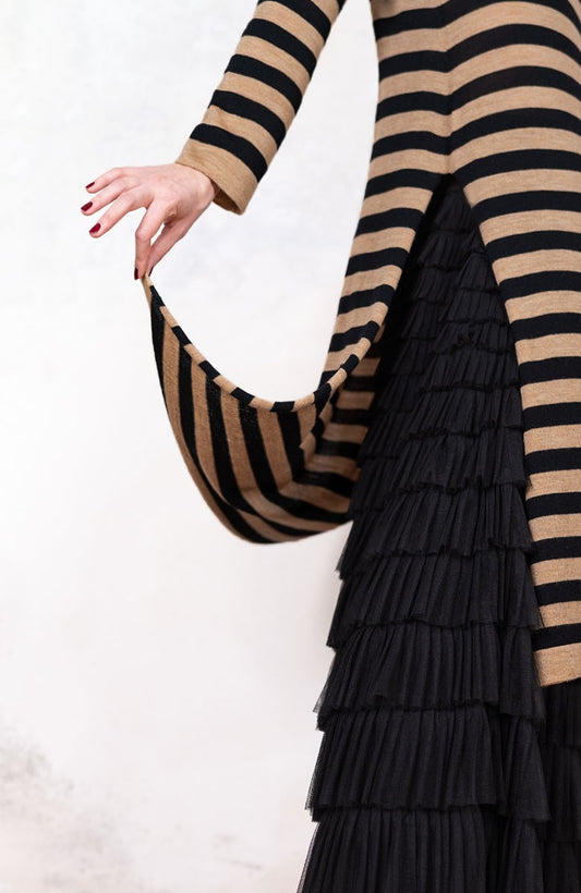 WOOL STRIPED DRESSWEATER