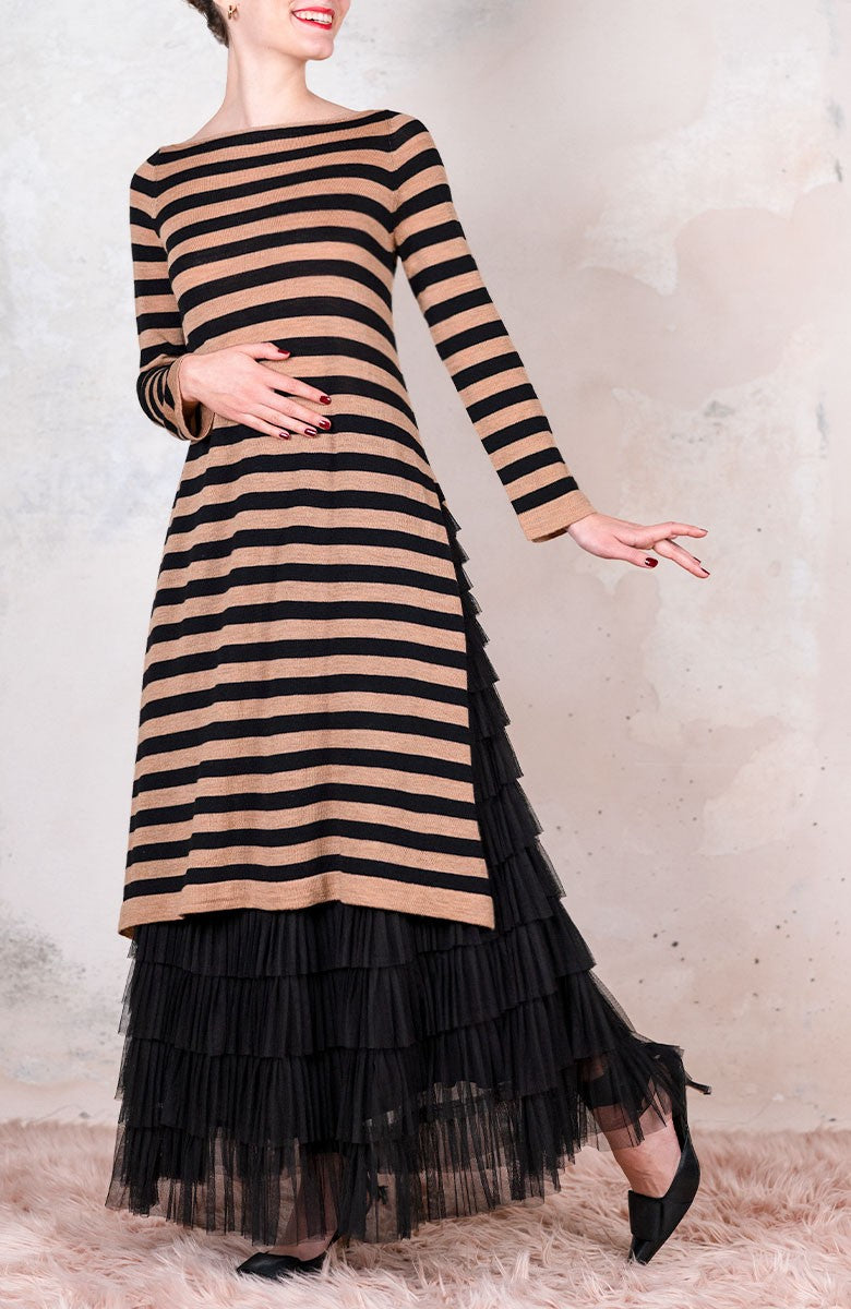 WOOL STRIPED DRESSWEATER