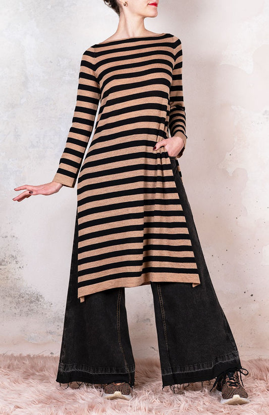 WOOL STRIPED DRESSWEATER