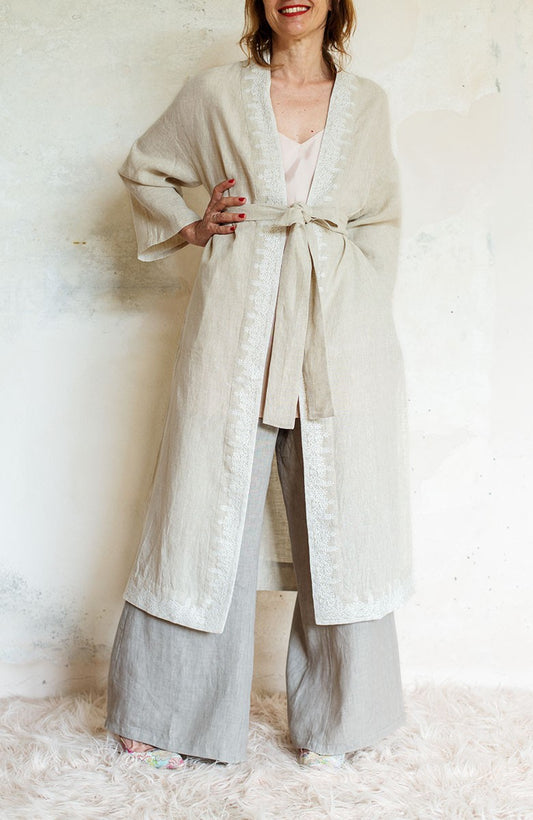 LINEN OVER KIMONO