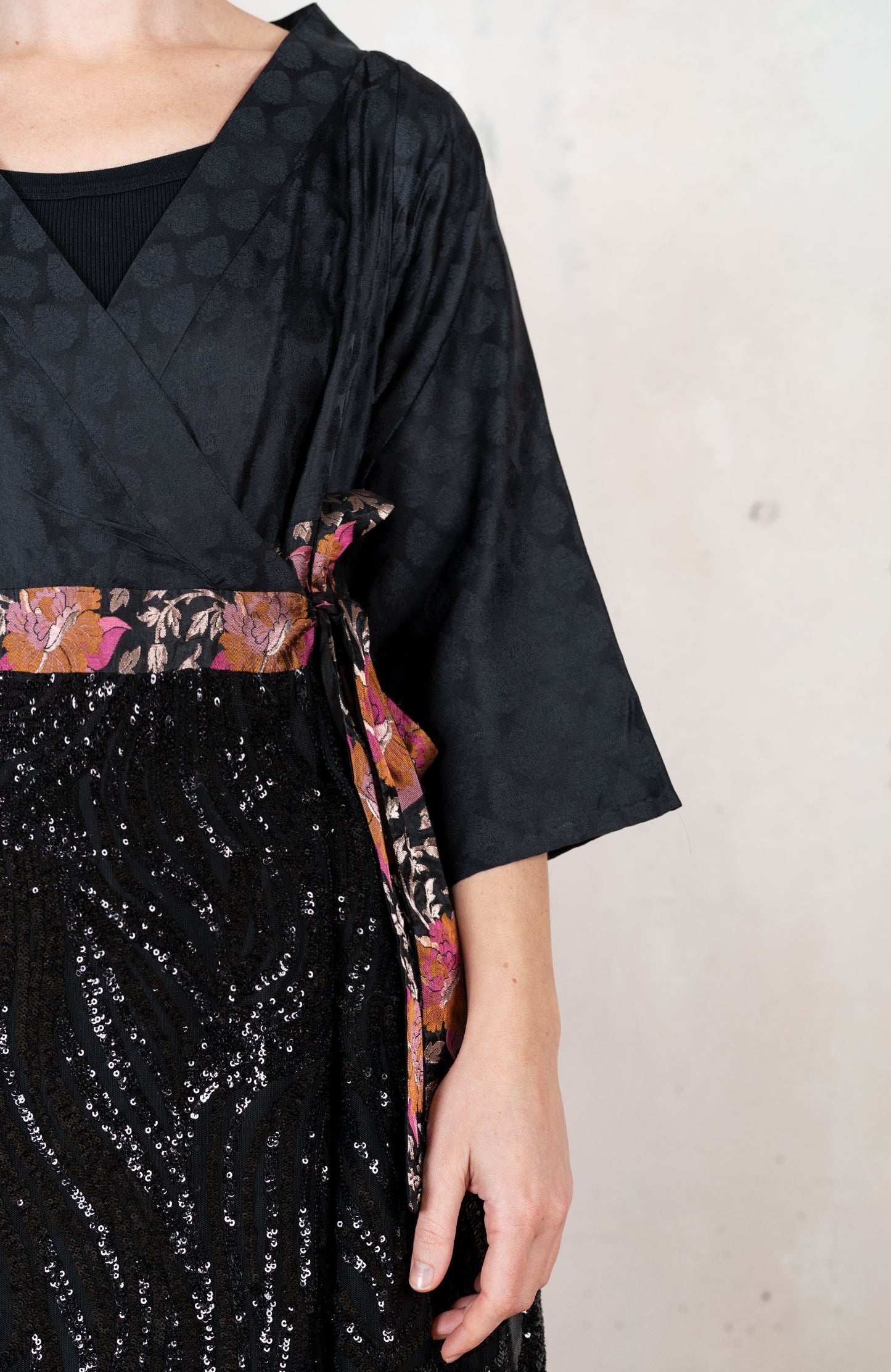 INDIAN FLOWER LONG DRESS COAT