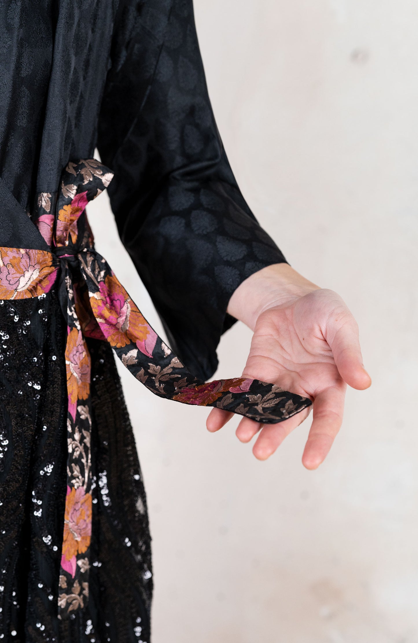 INDIAN FLOWER LONG DRESS COAT