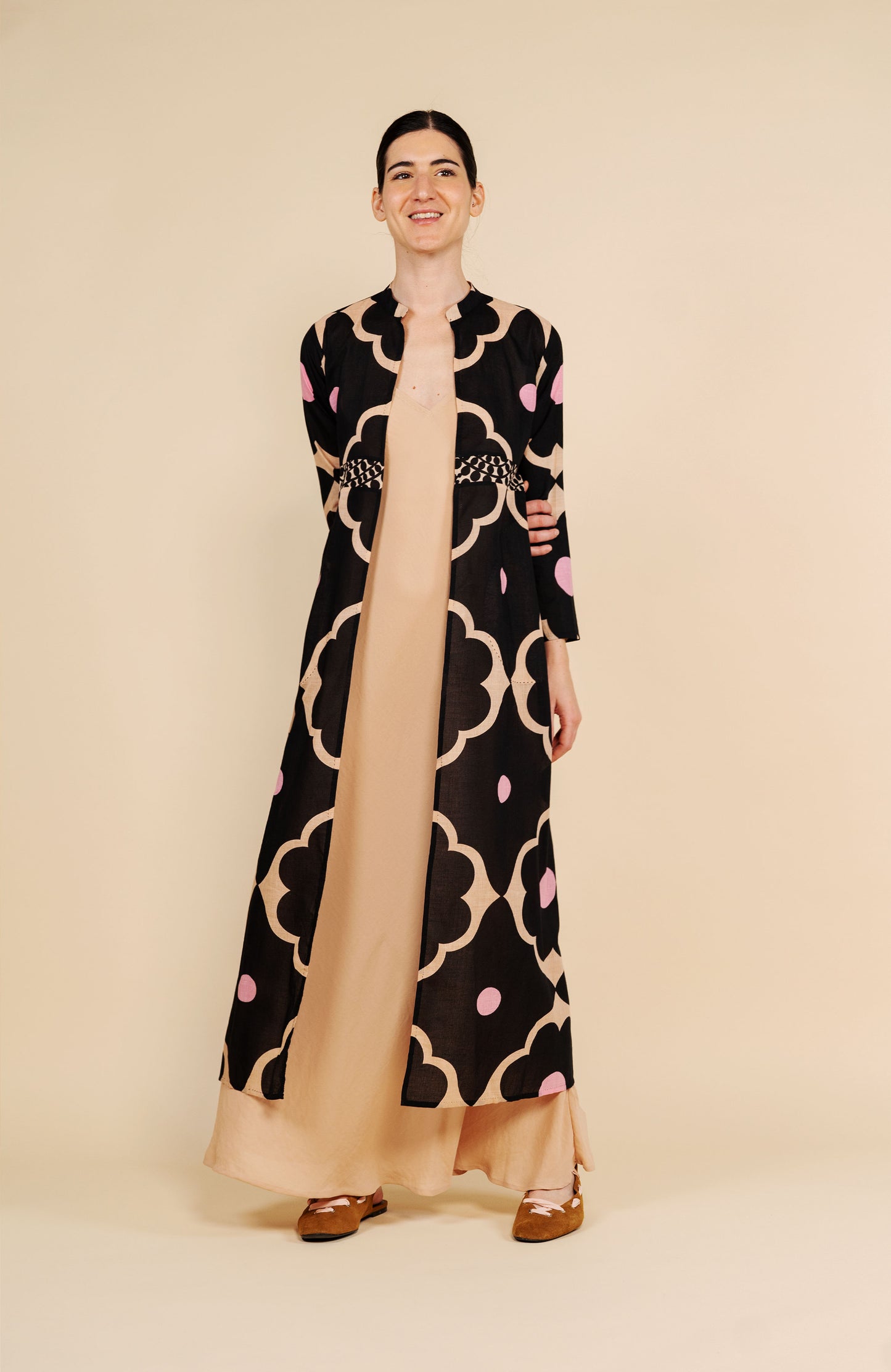 PRINTED LONG LIGHT COAT