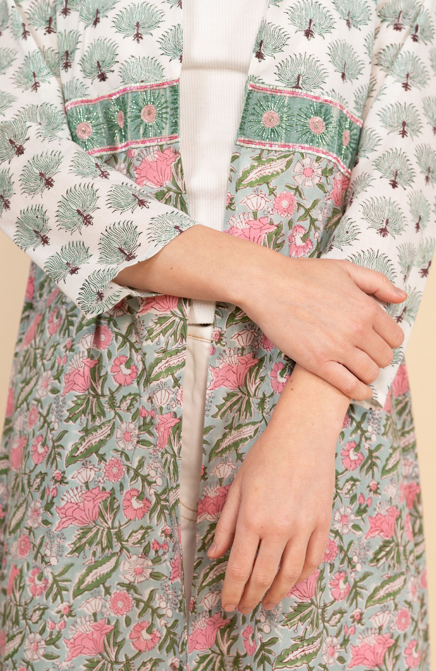 DECO BIJOUX BELT LONG LIGHT COAT