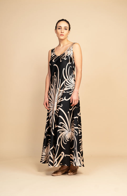 KYOTO FLOWER LONG PERFECTO DRESS