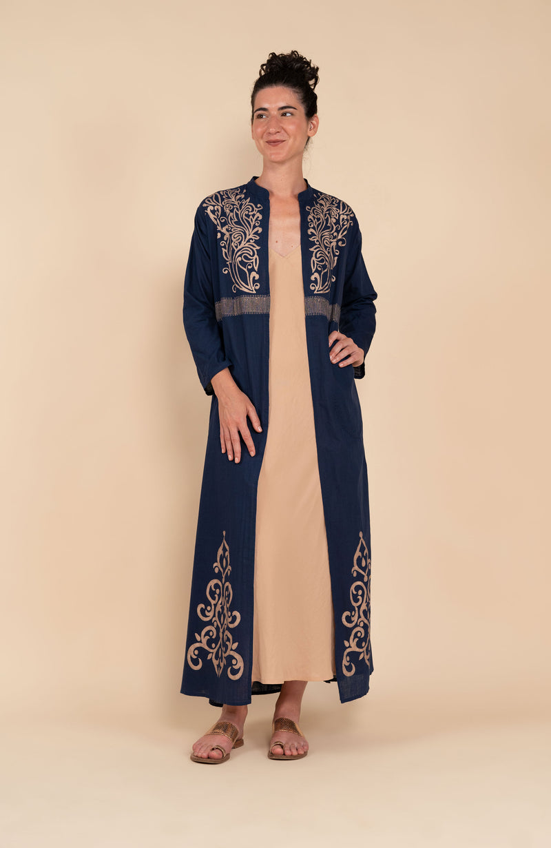 QUINTESSENZA LONG LIGHT COAT — Blu di Notte