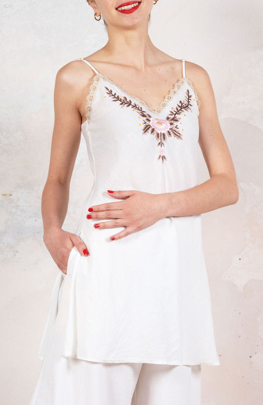 SOTTOVESTE DALLO SCOLLO FIORITO